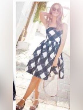 Boden Navy and White Gingham Sundress